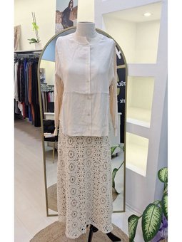 İnvee Dantel Gupurlu Etekli Takim Ekru 7008