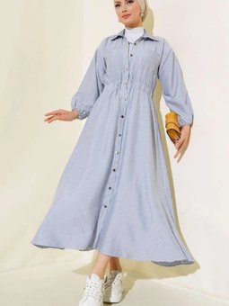 Lacivert Metal Düğmeli Spor Elbise