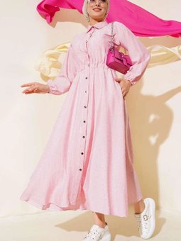 Pembe Metal Düğmeli Spor Elbise