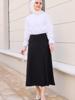 Siyah Kiloş Uzun Etek