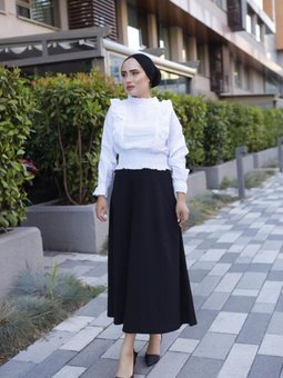 Siyah Kiloş Uzun Etek