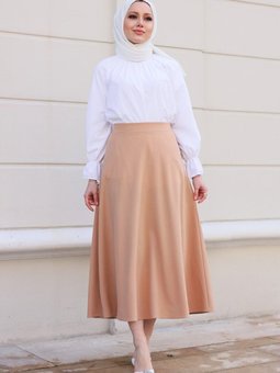 Sütlü Kahve Kiloş Uzun Etek