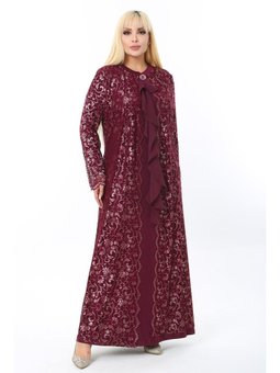 Büyük Beden Dantelli Abiye Elbise Desen
