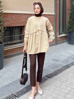 Balon Kol Fırfırlı Tunik