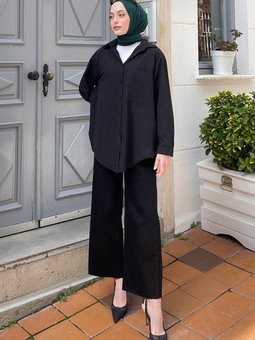 Tek Cep Detaylı Çizgi Geçişli Gömlek