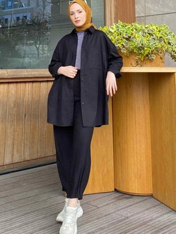 Tek Cep Detaylı Oversize Gömlek