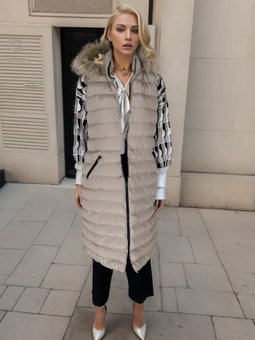 Bej Kapuşonlu Şişme Yelek