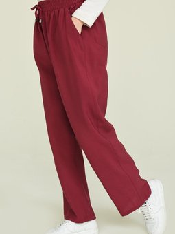 Bordo Cepli Bol Paça Pantolon