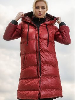 Bordo Kapüşonlu Kemerli Şişme Yelek