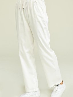 Ekru Beli Lastikli Kot Pantolon