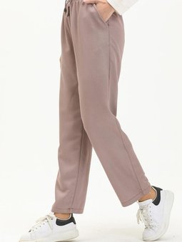 Gül Kurusu Beli Lastikli Kot Pantolon