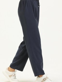 İndigo Cepli Bol Paça Pantolon