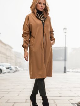 Kahverengi Kapüşonlu Cepli Kap