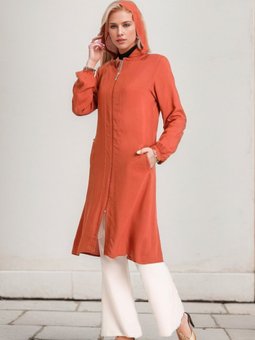 Kiremit Kapüşonlu Cepli Kap