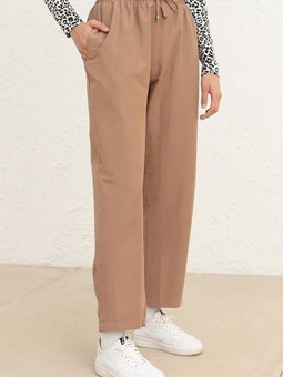 Koyu Bej Cepli Bol Paça Pantolon