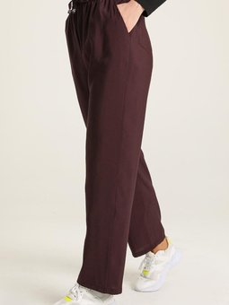 Koyu Bordo Cepli Bol Paça Pantolon