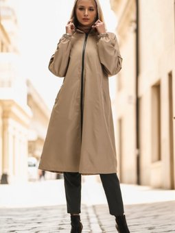 Koyu Vizon Kapüşonlu Cepli Kap