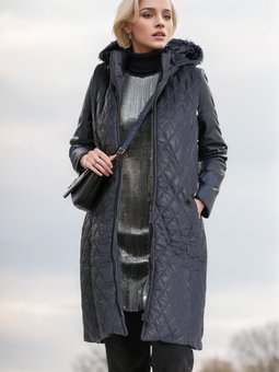 Lacivert Fermuarlı Kapitone Yelek