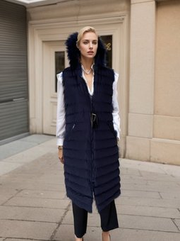 Lacivert Kapuşonlu Şişme Yelek