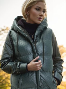 Petrol Kapüşonlu Kemerli Şişme Yelek