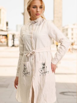 Pudra Cepli Kuşaklı Tunik