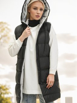 Siyah Gri Çift Renkli Şişme Yelek