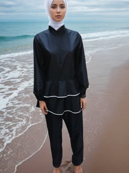 Siyah Paraşüt Kumaş Mayo