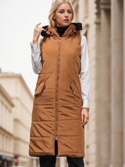 Taba Kapüşonlu Kapitone Yelek