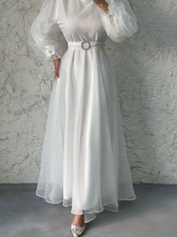 Dalya Zarafet Sunan Basic Beyaz Abiye Elbise Özel Günler Için Kusursuz