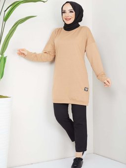 Camel Aksesuarlı Tunik