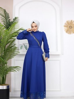 İndigo Mercan Abiye Elbise