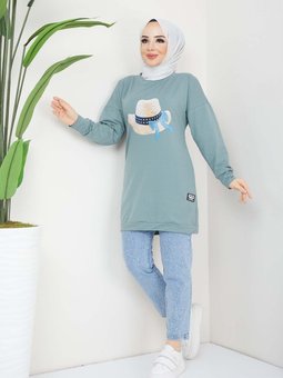 Mint Yeşil Menekşe Tunik