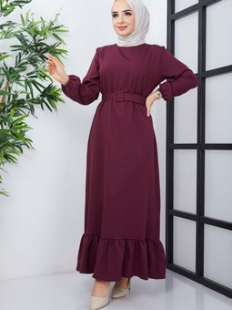 Mürdüm Gülce Krep Elbise