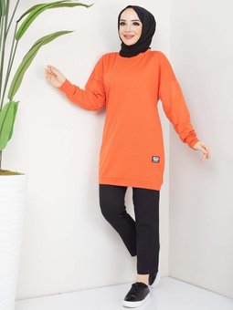 Oranj Aksesuarlı Tunik