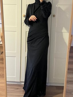 Spor Kalem Abiye Elbise Siyah