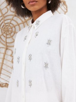 Gömlek Önü Ve Yakacu Elişlemeli Taş Ovursize Kalıp