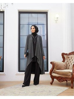 Simli Hırka, Sandy Içlik Ve Krep Kumaş Pantolon 3'lü Abiye Elbise Takım