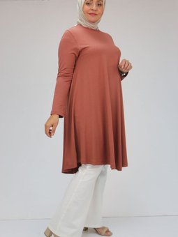 Somon Büyük Beden Penye Mevlana Tunik