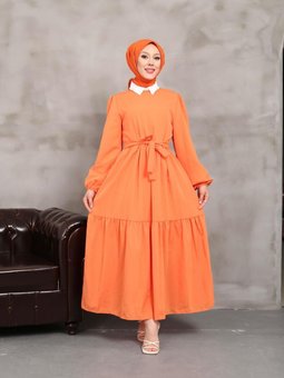 Oranj Kat Kat Elbise