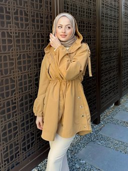 Theresa Kısa Trençkot Camel