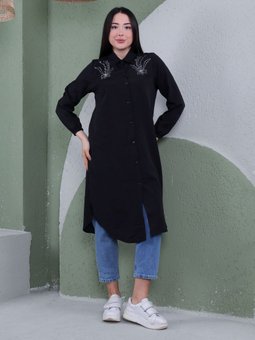 Taşlı Siyah Tunik