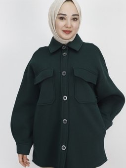 Haki İp Kumaş İçi Pamuklu Cepli Ceket