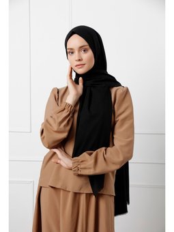 Doğal Pamuk Siyah Şal