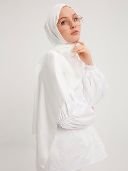 Janjanlı Krinkıl İnci Beyazı Şal