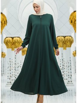 Fermuarlı Mevlana Ferace 3085 02 Zümrüt Yeşili