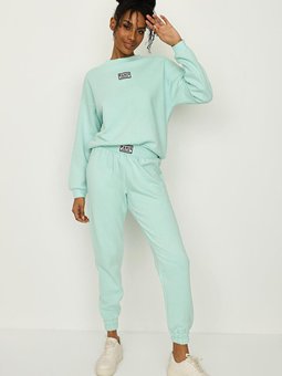 Yeşil Basic Örme Jogger Eşofman Altı