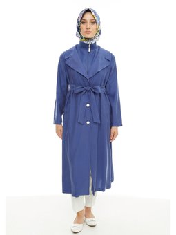 İndigo Fermuarlı Ve Trenç Yakalı Kap 2423029