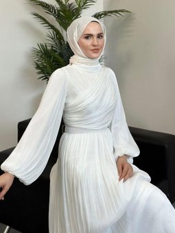 Aslım Abiye Elbise Beyaz