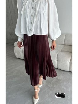 Kahve Piliseli Uzun Etek