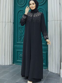 Lina Büyük Beden Abiye Elbise Siyah